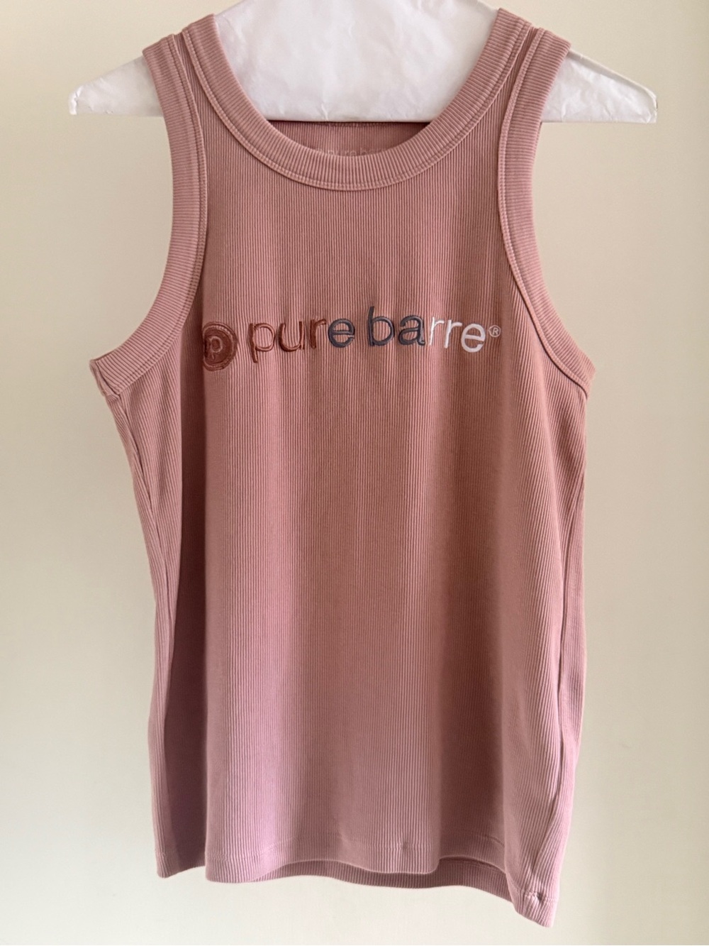 Pure Barre Blush Ribbed Workout Tank